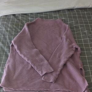 Pact Lavender Cowl Neck Tunic Sweater